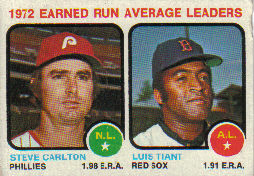 1973 Topps Baseball Cards      065      Steve Carlton/Luis Tiant LL